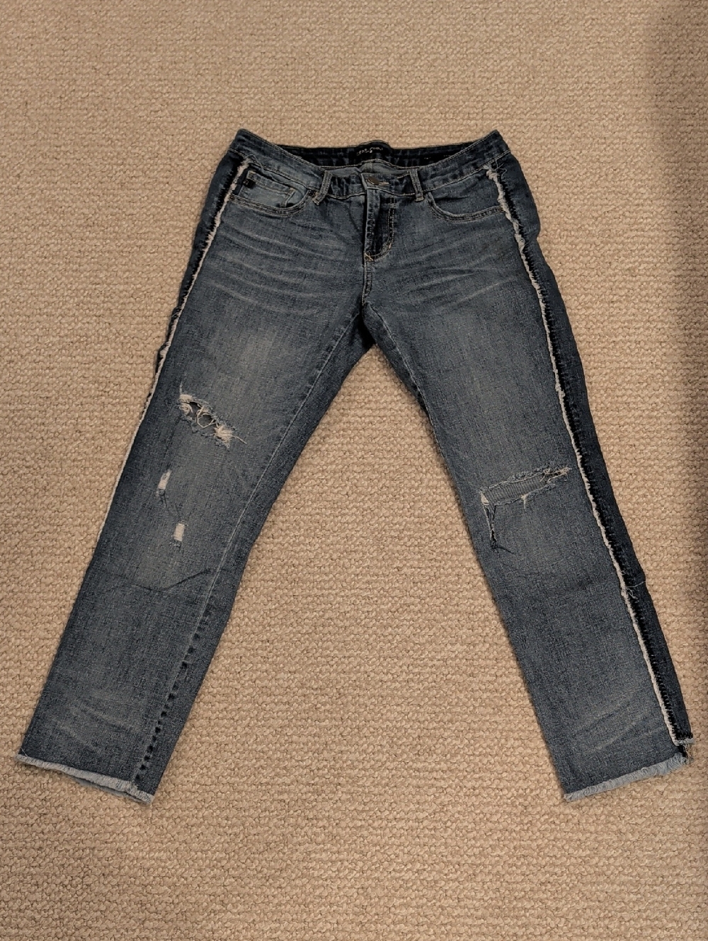 Dear John Distressed Erin Slim Straight Leg Jeans